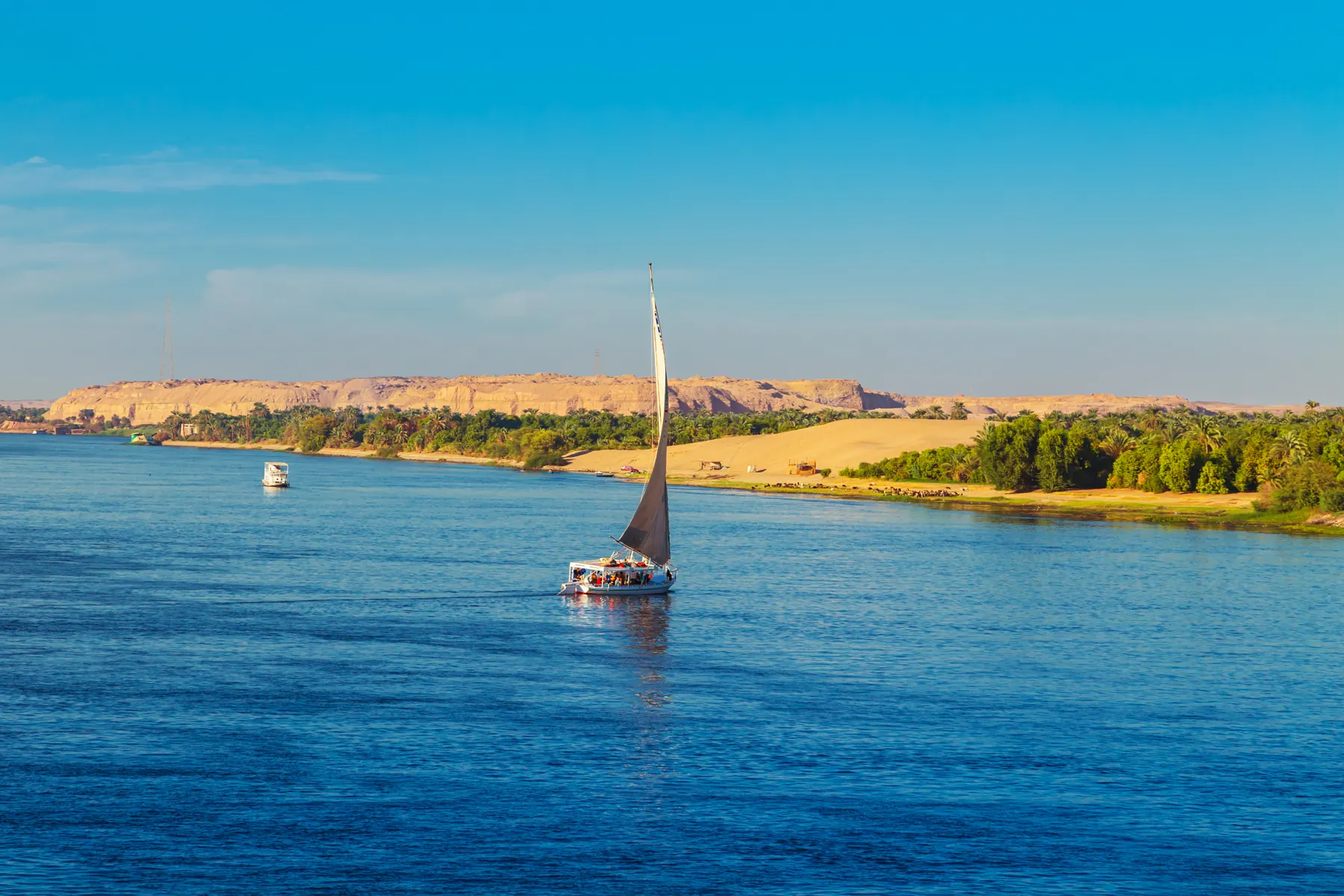 A traditional felucca sailing on the Nile